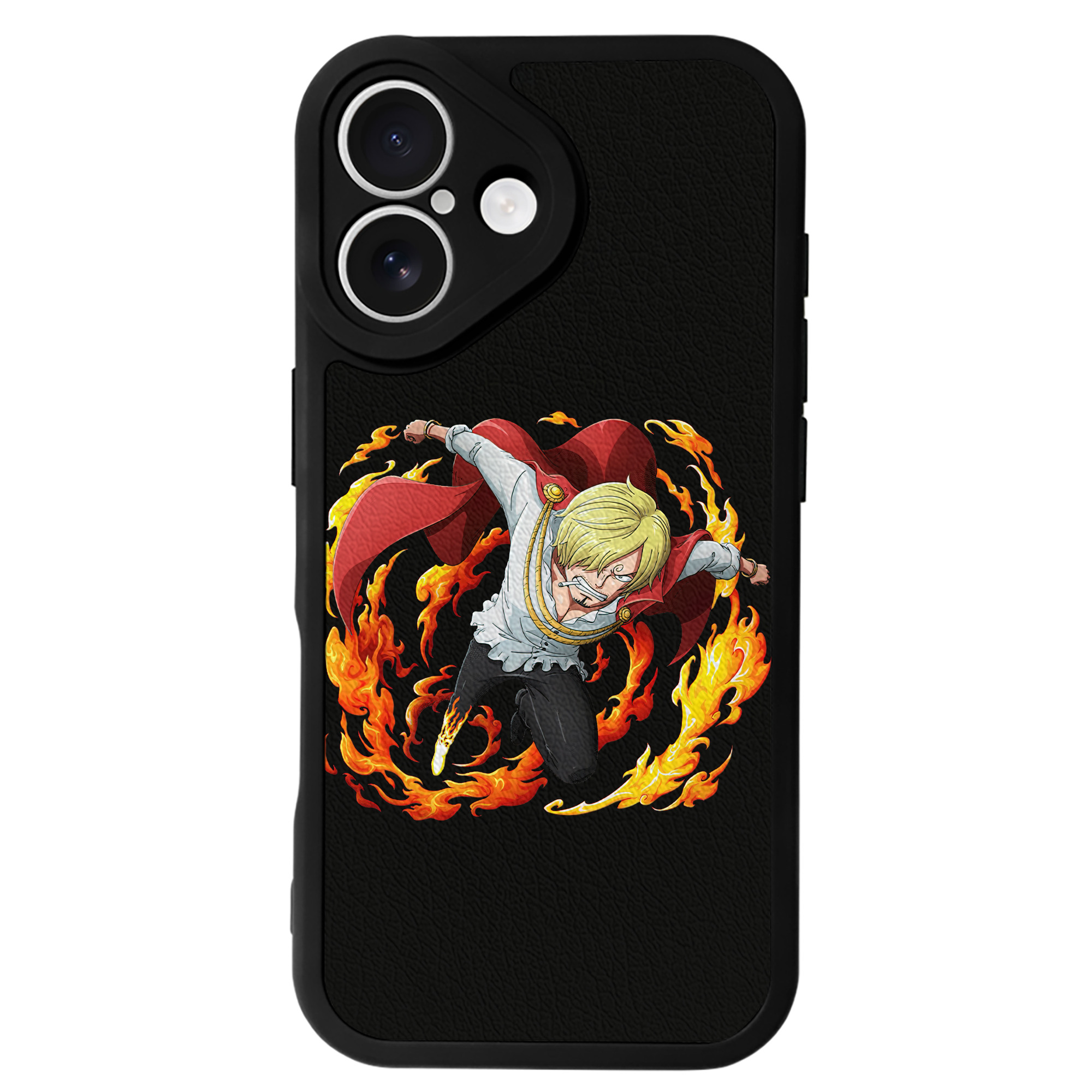 （画像用） ワンピース サンジ ONE PIECE Sanji 【iPhone 16シリーズ対応】シリコンスマホケース（レザー調） 材質：シリコン